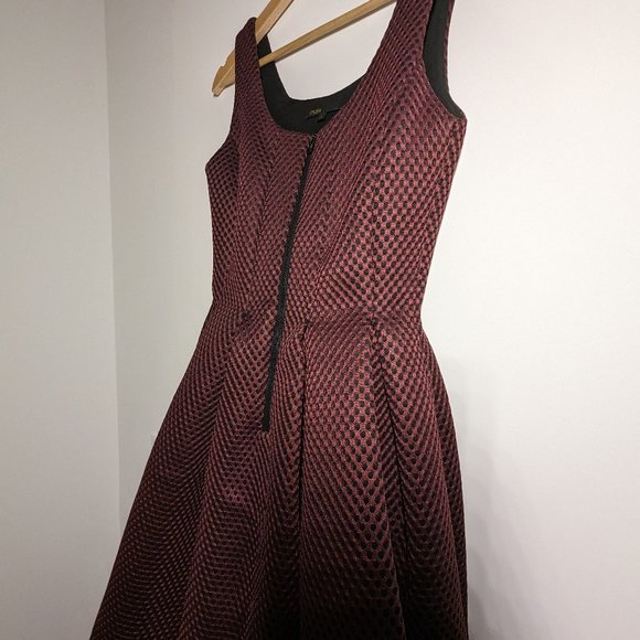 👗 Maje Dress - Burgundy Red and Black - Size 1 - Sophisticated Patterns - Picture 2 of 5